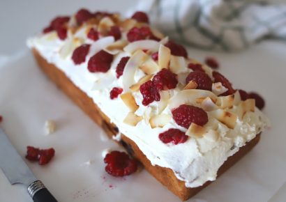 Raspberry coconut loaf