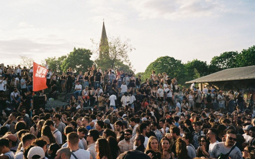 Melbourne dancing people at a festival