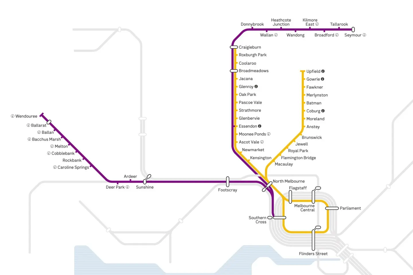 A map of where you can use iphone myki systems.