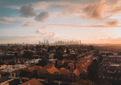 A drone shot of the new Melbourne suburb, Melton East
