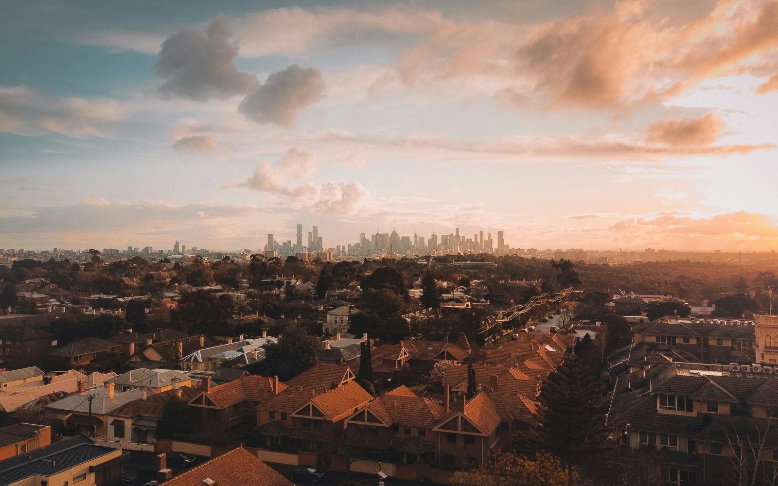 A drone shot of the new Melbourne suburb, Melton East