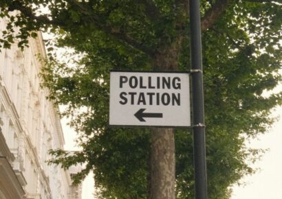 A sign showing where to vote early in the 2026 Victorian state election